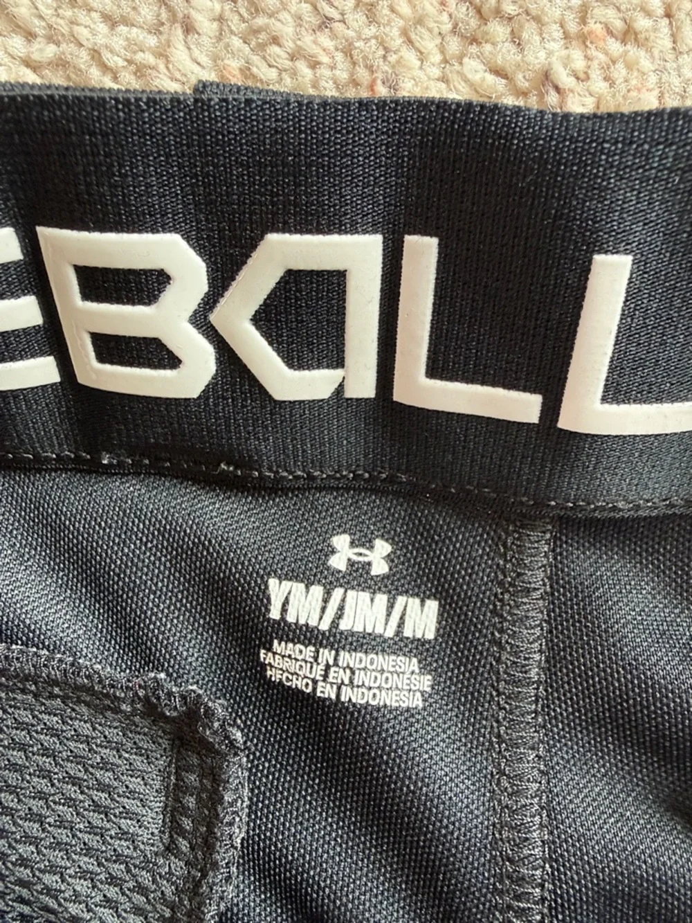 UA Boys Size YM Black Baseball Pants - Elastic Ankle - Practice Condition - Picture 2 of 8